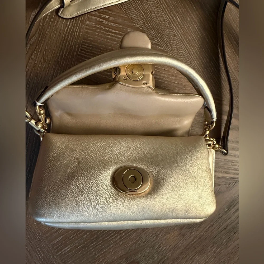 Coach Pillow Tabby Metallic Soft Gold Shoulder Bag